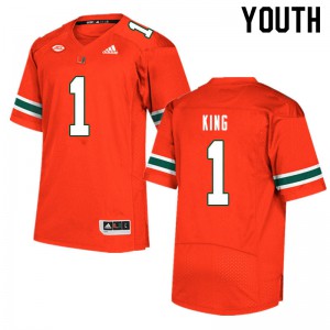 #1 D'Eriq King Miami Youth Football Jerseys Orange