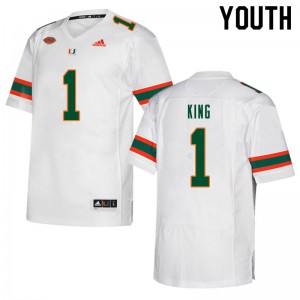 #1 D'Eriq King Miami Youth Official Jerseys White