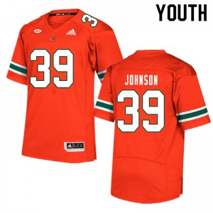 #39 Dante Johnson Miami Hurricanes Youth College Jerseys Orange