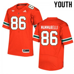 #86 Dominic Mammarelli University of Miami Youth Embroidery Jersey Orange