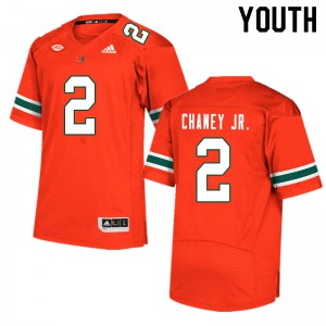 #2 Donald Chaney Jr. Miami Hurricanes Youth University Jersey Orange