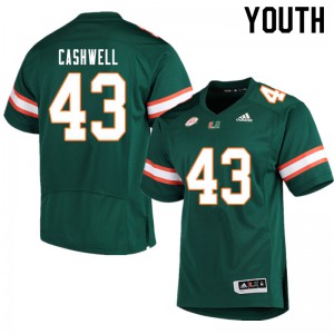 #43 Isaiah Cashwell Miami Youth College Jersey Green