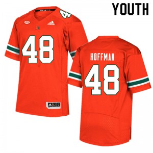 #48 Jake Hoffman Hurricanes Youth Football Jersey Orange