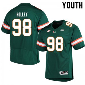 #98 Jalar Holley Miami Youth NCAA Jersey Green