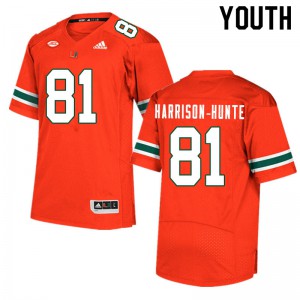 #81 Jared Harrison-Hunte Miami Youth Football Jersey Orange