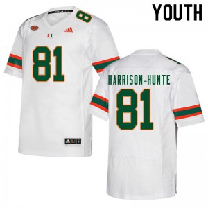 #81 Jared Harrison-Hunte Hurricanes Youth College Jersey White