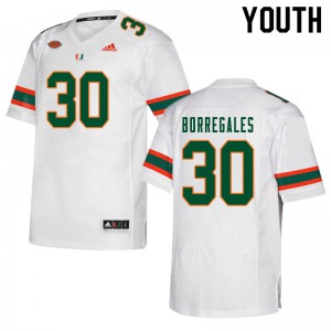 #30 Jose Borregales Miami Youth College Jerseys White