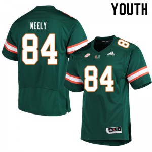 #84 Josh Neely Miami Hurricanes Youth High School Jersey Green