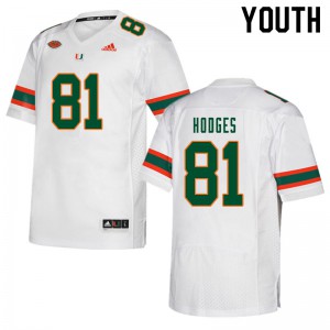 #81 Larry Hodges Miami Hurricanes Youth Stitched Jersey White