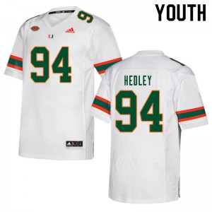#94 Lou Hedley University of Miami Youth High School Jersey White