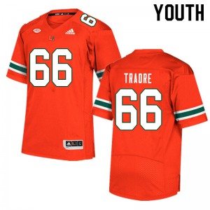#66 Ousman Traore Hurricanes Youth Stitched Jersey Orange