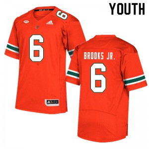 #6 Sam Brooks Jr. Miami Youth NCAA Jerseys Orange