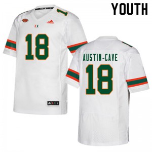 #18 Tirek Austin-Cave Miami Youth University Jerseys White