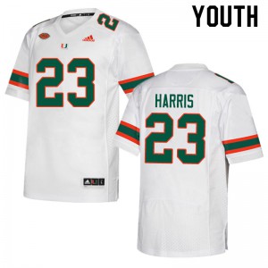 #23 Cam'Ron Harris Miami Youth Stitched Jersey White