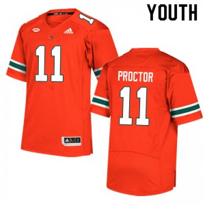 #11 Carson Proctor Miami Youth Embroidery Jerseys Orange