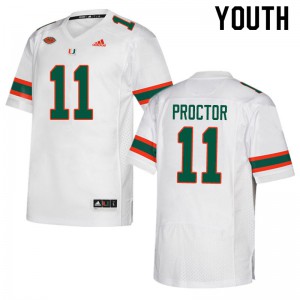 #11 Carson Proctor University of Miami Youth Player Jerseys White
