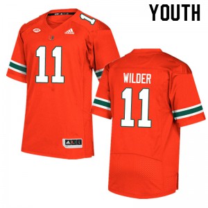 #11 De'Andre Wilder Miami Youth Football Jersey Orange