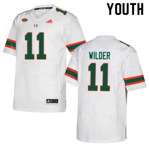 #11 De'Andre Wilder Miami Youth Stitched Jersey White