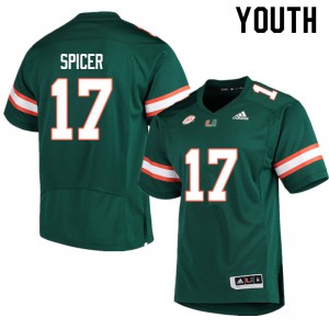 #17 Jack Spicer Miami Youth High School Jersey Green