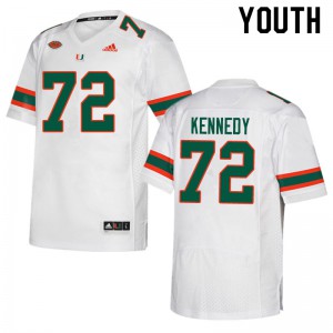 #72 Tommy Kennedy Miami Youth Stitched Jersey White