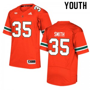 #35 Zac Smith Miami Youth Embroidery Jerseys Orange