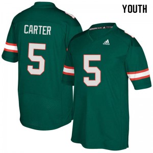 #5 Amari Carter Miami Youth Football Jerseys Green