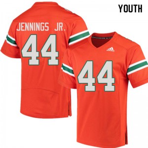 #44 Bradley Jennings Jr. Hurricanes Youth College Jersey Orange