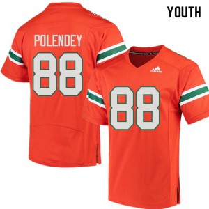 #88 Brian Polendey Hurricanes Youth NCAA Jersey Orange