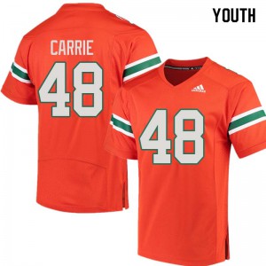#48 Calvin Carrie Miami Youth Stitch Jerseys Orange