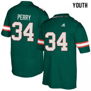 #34 Charles Perry Miami Youth Player Jersey Green