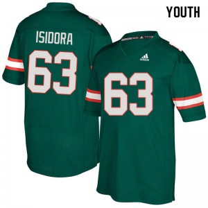 #63 Danny Isidora University of Miami Youth University Jerseys Green