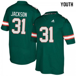 #31 Demetrius Jackson Hurricanes Youth Player Jersey Green