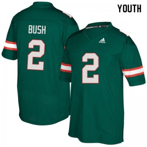 #2 Deon Bush Miami Hurricanes Youth Official Jerseys Green
