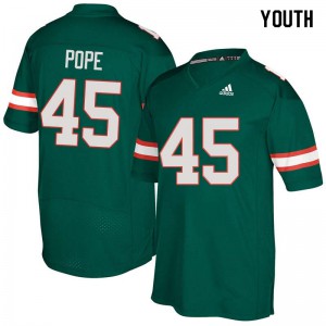 #45 Jack Pope Miami Youth Football Jerseys Green
