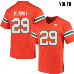 #29 James Murphy University of Miami Youth High School Jersey Orange