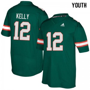 #12 Jim Kelly Miami Youth Alumni Jerseys Green