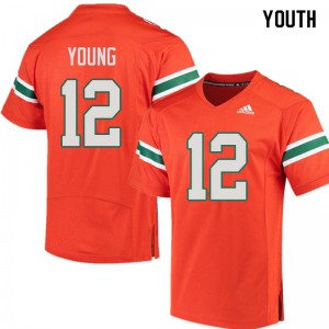 #12 Malek Young Miami Hurricanes Youth Alumni Jerseys Orange