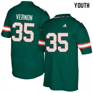 #35 Olivier Vernon University of Miami Youth NCAA Jersey Green