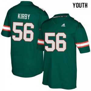 #56 Raphael Kirby University of Miami Youth Football Jerseys Green