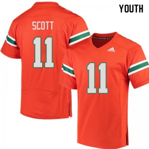 #11 Rashawn Scott Miami Youth Football Jersey Orange
