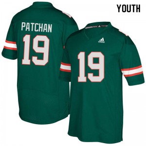 #19 Scott Patchan University of Miami Youth Player Jersey Green