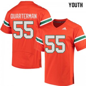 #55 Shaquille Quarterman University of Miami Youth Football Jersey Orange