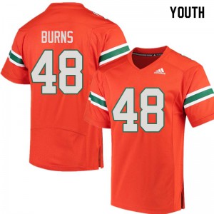 #48 Thomas Burns Hurricanes Youth Stitched Jersey Orange