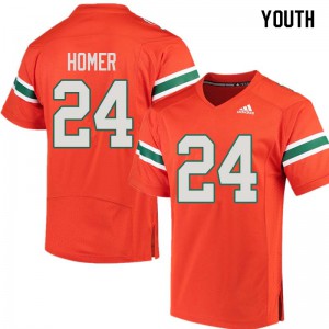 #24 Travis Homer Miami Youth College Jerseys Orange