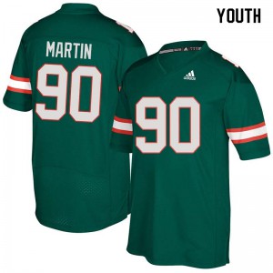 #90 Tyreic Martin University of Miami Youth College Jersey Green