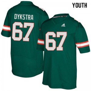 #67 Zach Dykstra Miami Hurricanes Youth Player Jerseys Green