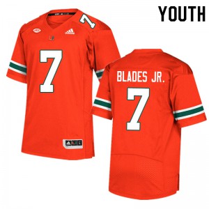 #7 Al Blades Jr. Miami Youth Stitch Jersey Orange