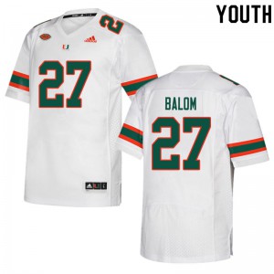 #27 Brian Balom Miami Youth Player Jersey White