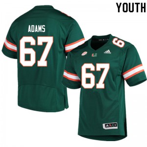 #67 Gavin Adams Miami Youth Football Jersey Green
