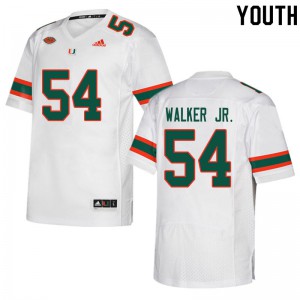 #54 Issiah Walker Jr. Miami Hurricanes Youth High School Jerseys White
